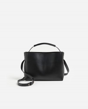 Bolsas Flattered Hedda Midi Handbag Cuero Accessories Negros | QMXUV52634