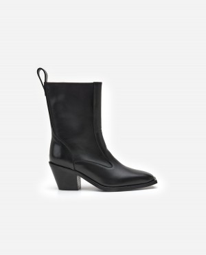 Botas Flattered Cher Cuero Zapatos Negros | MXDYB52668