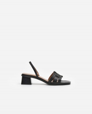 Tacones Flattered Freja Cuero Zapatos Negros | BMXSD52340