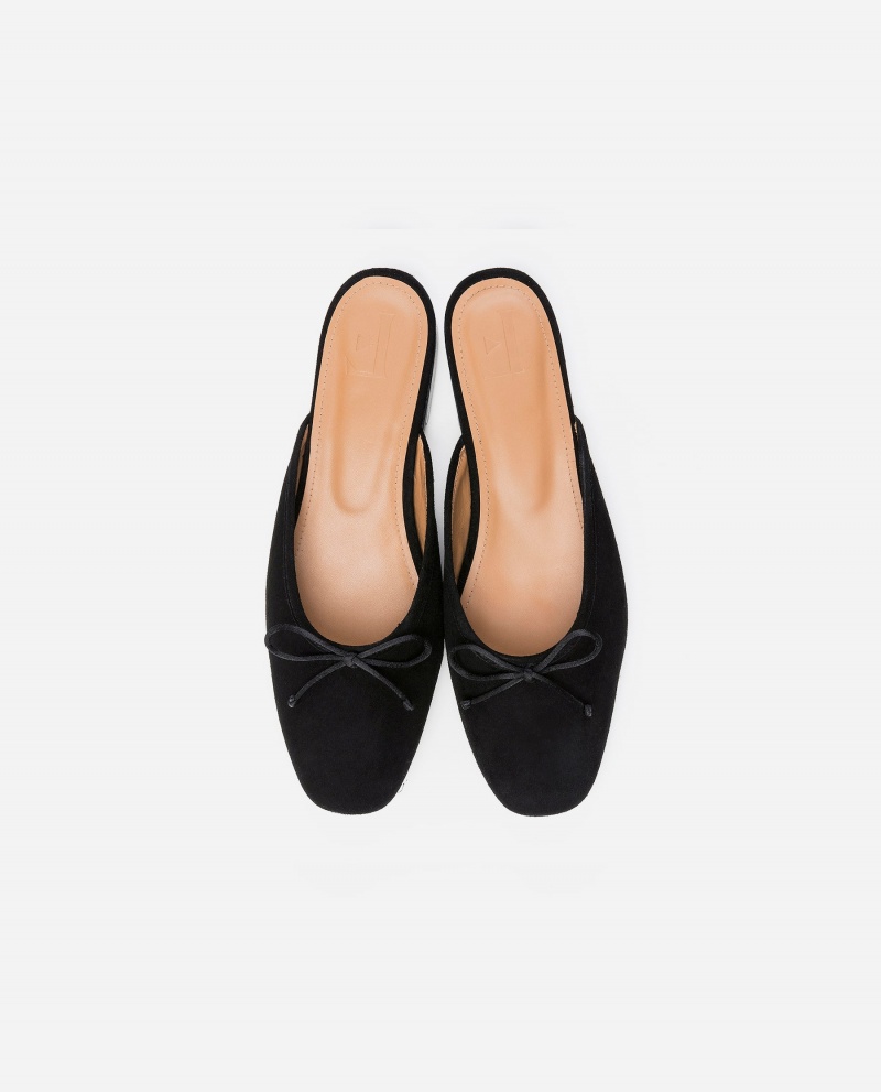 Bailarinas Flattered Malva Gamuza Zapatos Negros | EMXVG91635