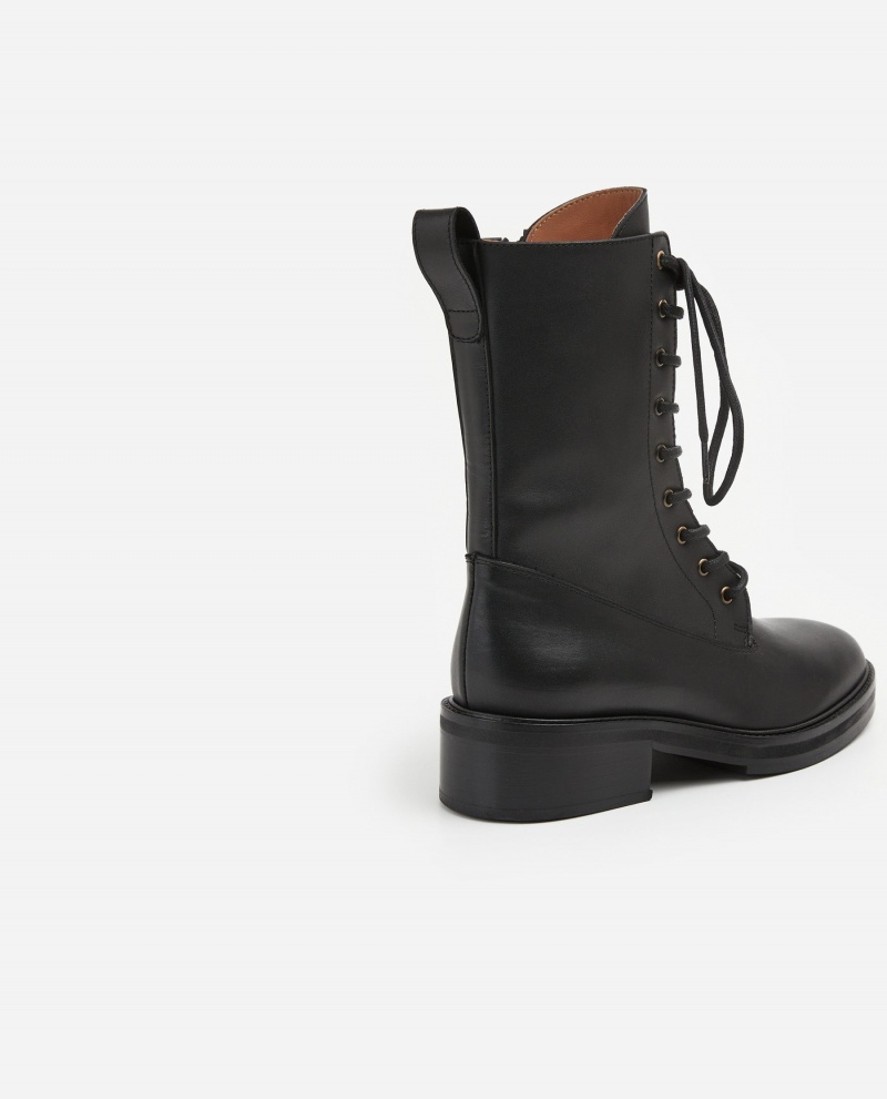 Botas Flattered Felicia Cuero Zapatos Negros | MXQAV44746