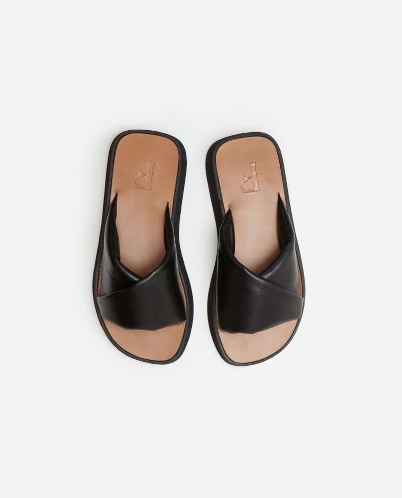 Sandalias Flattered Bea Cuero Zapatos Negros | FMXHY71797