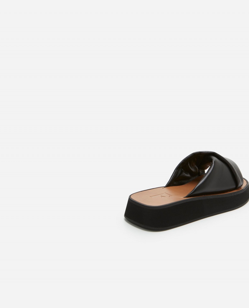 Sandalias Flattered Bea Cuero Zapatos Negros | FMXHY71797