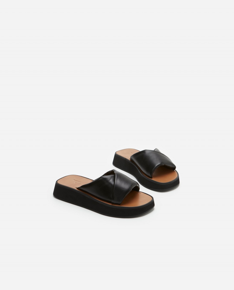 Sandalias Flattered Bea Cuero Zapatos Negros | FMXHY71797