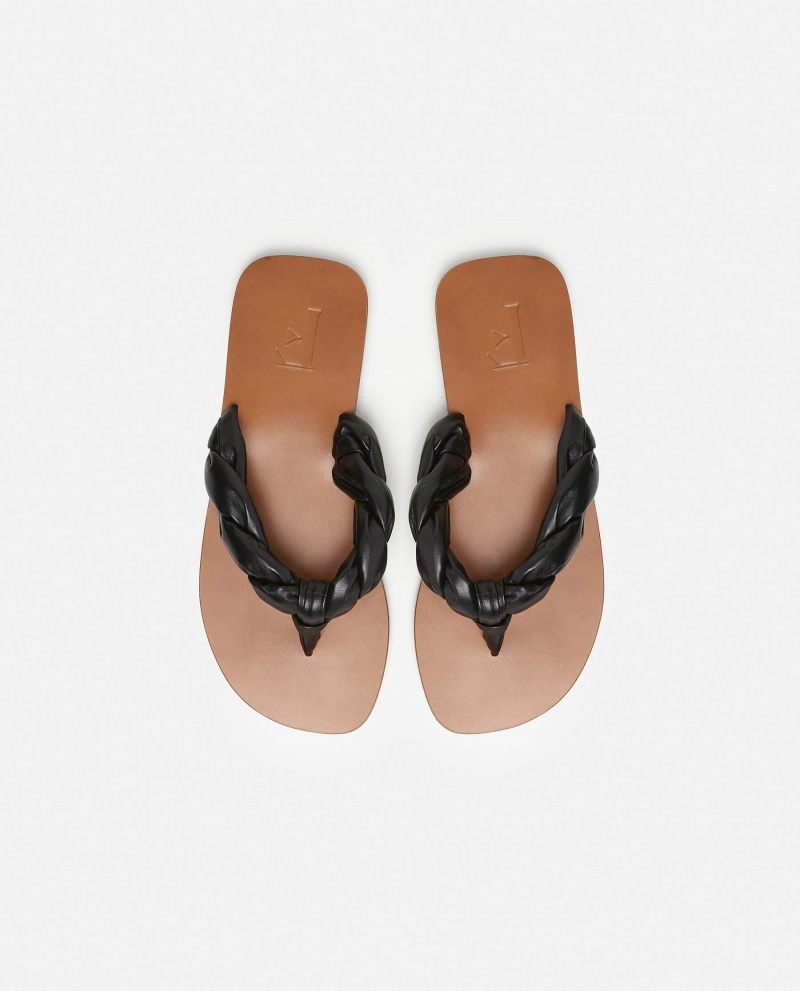 Sandalias Flattered Blanche Cuero Zapatos Negros | MXICD39321