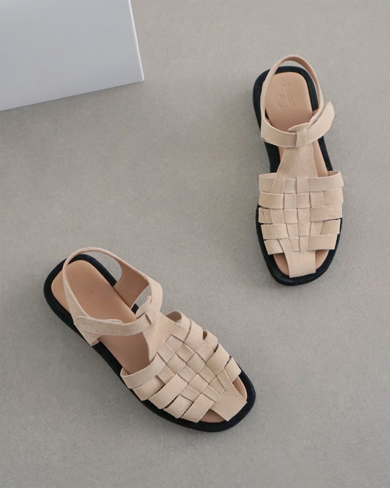 Sandalias Flattered Gigi Gamuza Zapatos Beige | XMXBH95885