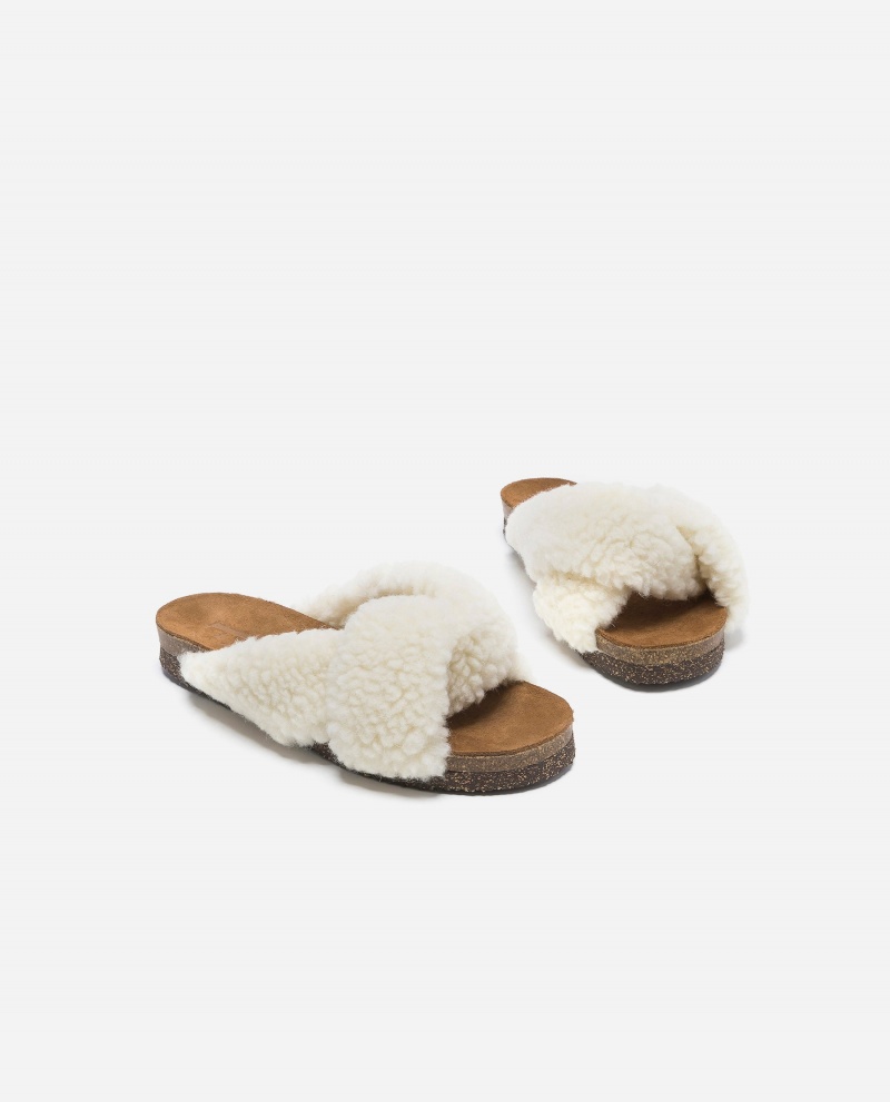 Sandalias Flattered Lou Teddy Zapatos Blancos | UMXTG56597