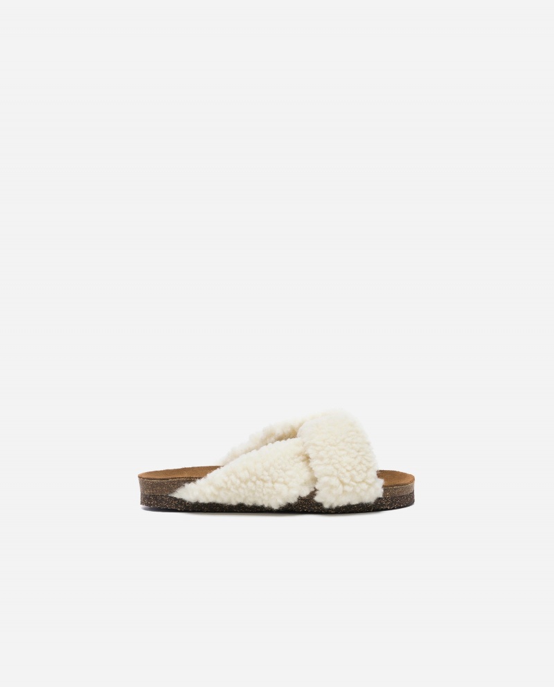 Sandalias Flattered Lou Teddy Zapatos Blancos | UMXTG56597